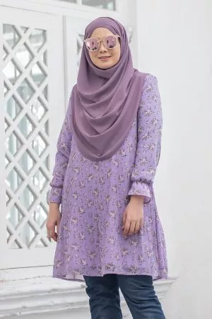 Blouse Pleated Rusena - Lilac Purple