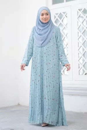 Dress Pleated Naylaa - Sky Blue