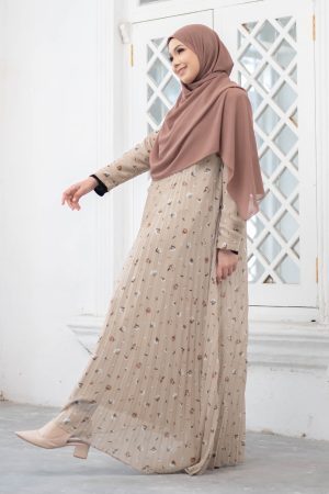 Dress Pleated Naylaa - Tortilla Brown