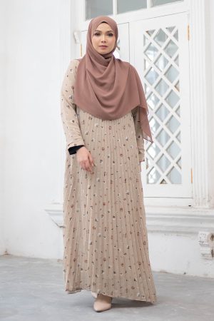 Dress Pleated Naylaa - Tortilla Brown