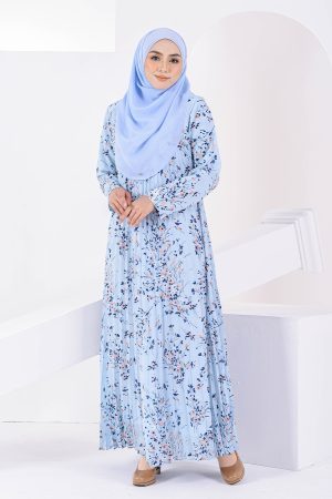 Dress Pleated Nayra - Light Blue