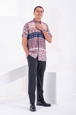 Baju Kemeja Short Sleeves Rayla - Wood Brown