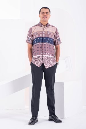 Baju Kemeja Short Sleeves Rayla - Wood Brown