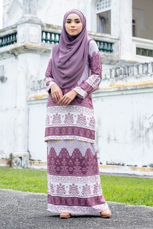 Baju Kurung Batik Renila - Thistle Purple