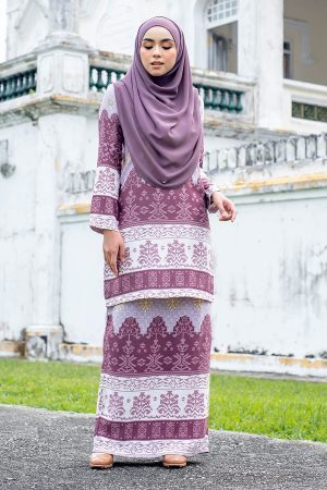 Baju Kurung Batik Renila - Thistle Purple