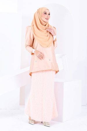 Baju Kurung Puffy Ameldy - Cantaloupe Pearl