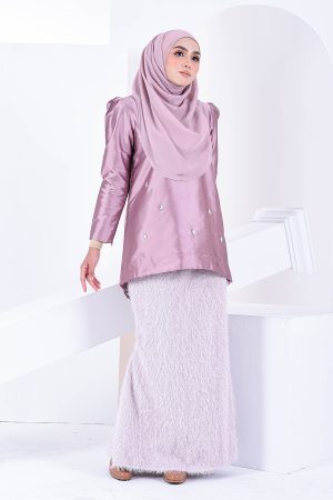 Baju Kurung Puffy Ameldy - Mauve Pearl