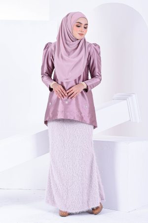 Baju Kurung Puffy Ameldy - Mauve Pearl