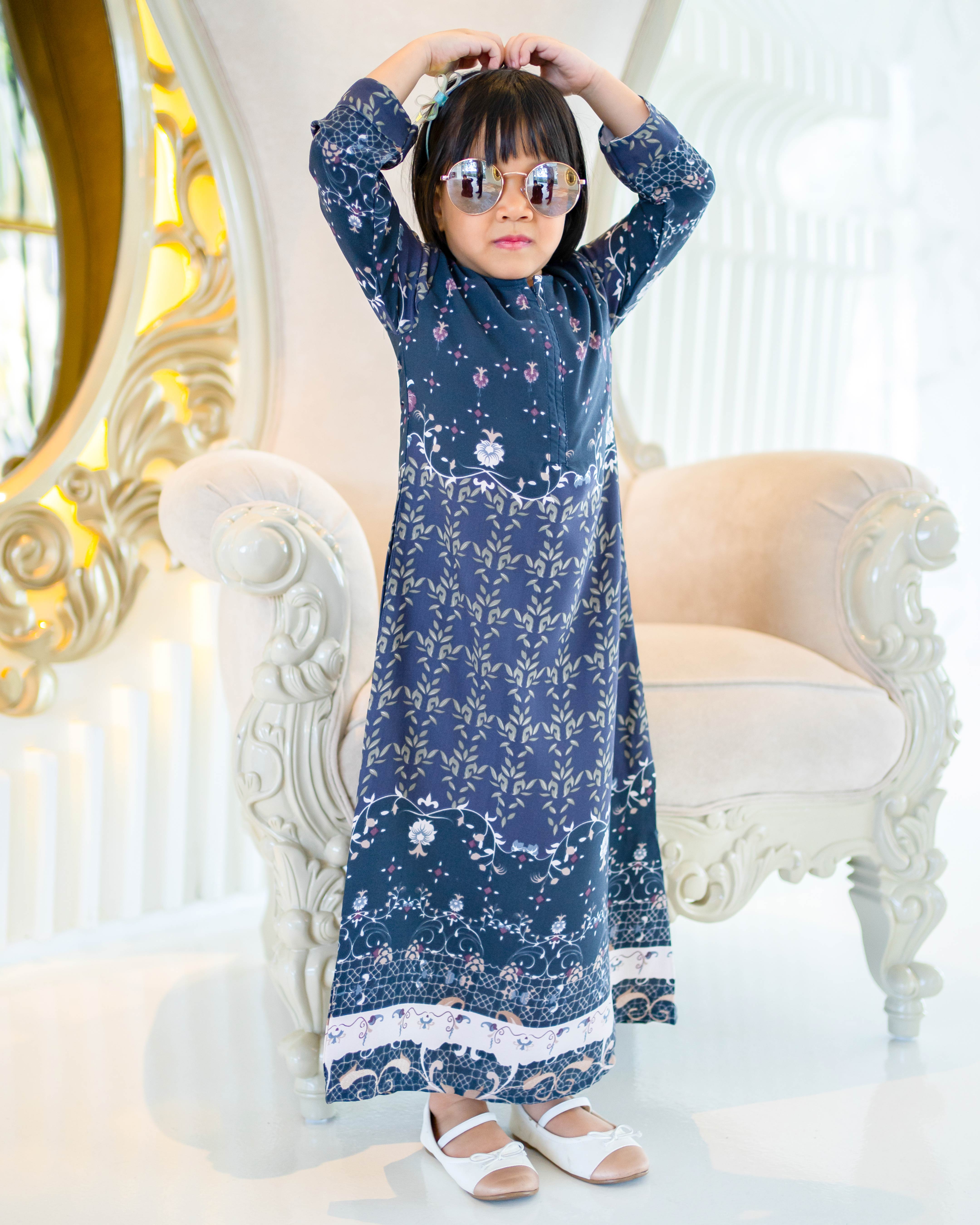 Abaya Adella Kids – Navy Blue – MuslimahClothing.Com