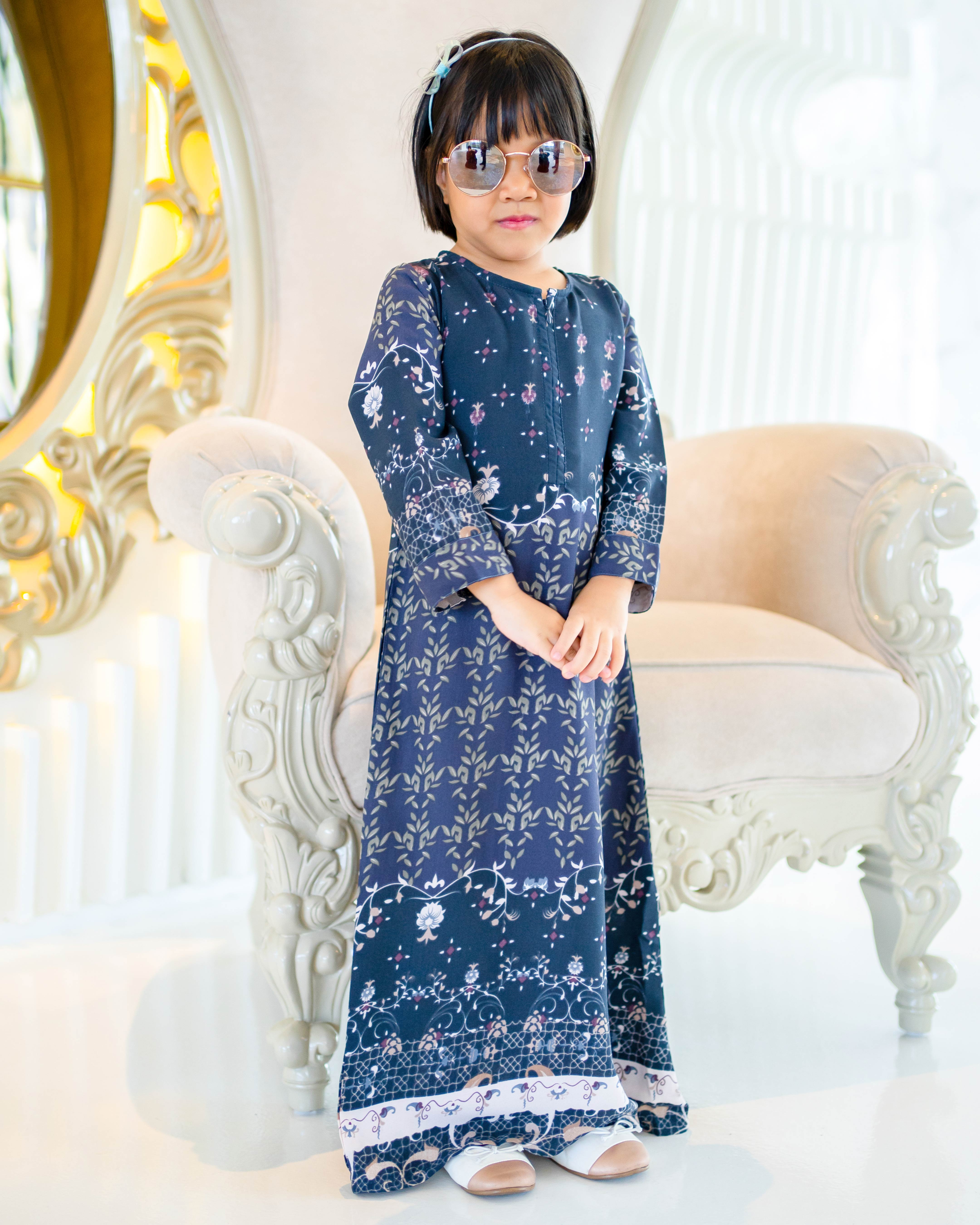 Abaya Adella Kids – Navy Blue – MuslimahClothing.Com