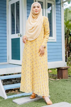 Dress Pleated Nayma - Sunny Gold