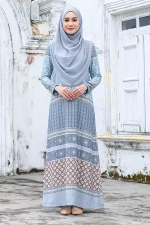 Abaya Reniqa - Greyish Cyan