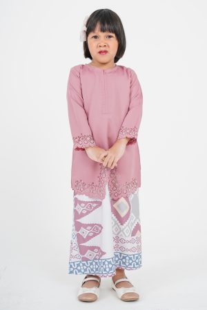 Baju Kebarung Lasercut Arjuna Kids - Orchid Pink