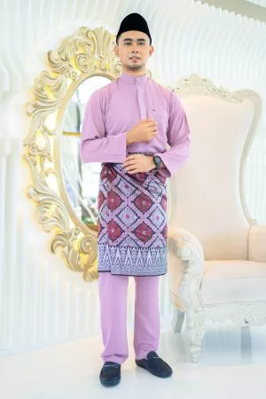 Baju Melayu Isa Slim Fit - Wisteria Purple