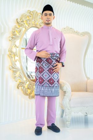 Baju Melayu Isa Slim Fit - Wisteria Purple