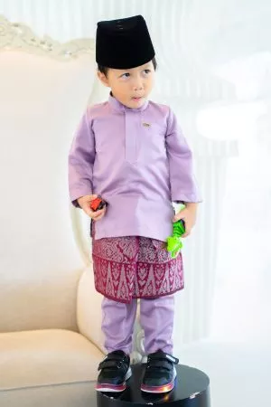 Baju Melayu Isa Slim Fit Kids - Wisteria Purple