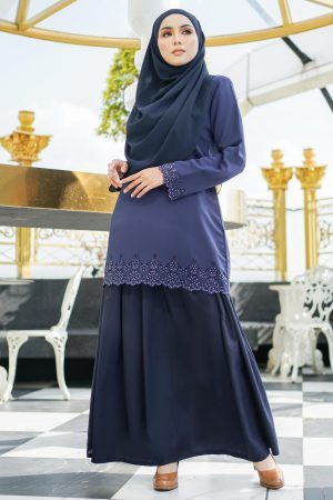 Baju Lasercut Allena - Navy Blue