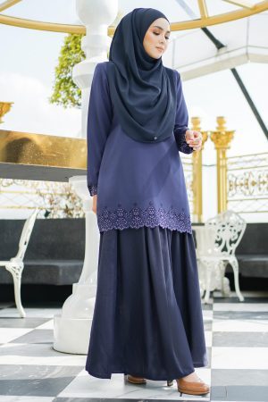 Baju Lasercut Allena - Navy Blue