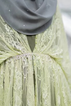Dress Lace Ruffle Riselle - Army Green