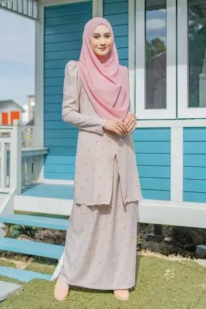 Baju Kebarung Sulam Puffy Leandra Laluna X MCC - Cotton Candy