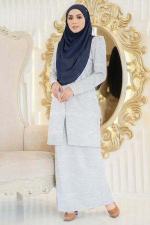Baju Kurung Moden Ariani - Light Grey