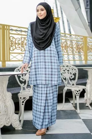 Baju Kurung Pahang Arsela - Celeste Blue