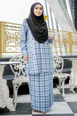 Baju Kurung Pahang Arsela - Celeste Blue