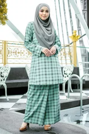 Baju Kurung Pahang Arsela - Mint Green