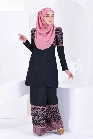 Baju Kurung Puffy Raudhah - Mulberry Purple