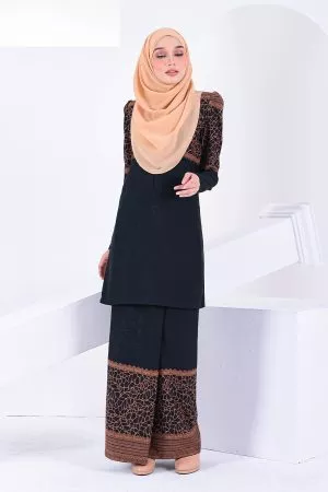 Baju Kurung Puffy Raudhah - Woody Brown