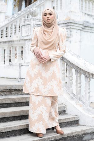 Baju Kurung Riau Lace Adiona - Wheat Brown