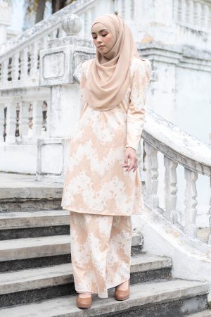 Baju Kurung Riau Lace Adiona - Wheat Brown