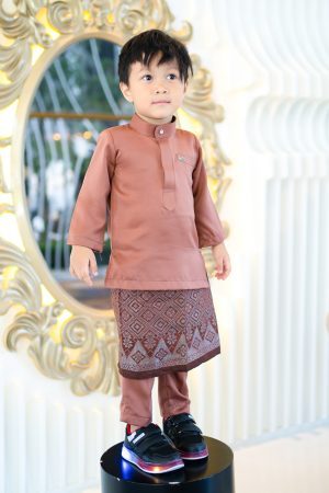 Baju Melayu Isa Slim Fit Kids - Wood Brown