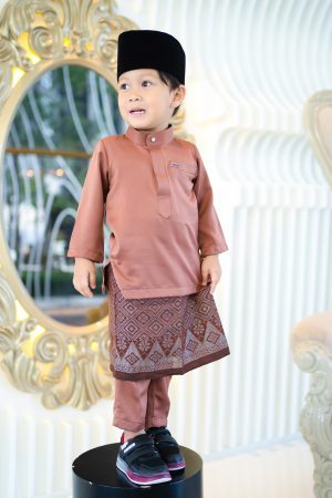 Baju Melayu Isa Slim Fit Kids - Wood Brown