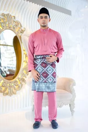 Baju Melayu Isa Slim Fit - Muted Pink