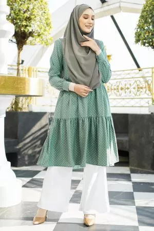 Tunic Ruffle Audey - Moss Green