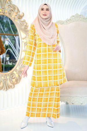 Baju Kurung Pahang Aliza - Honey Mustard