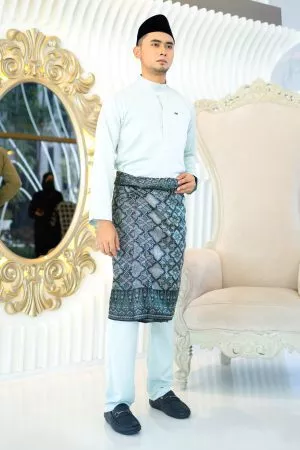 Baju Melayu Isa Slim Fit - Crystal Mint
