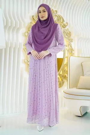 Dress Pleated Asieka - Lilac Lavender