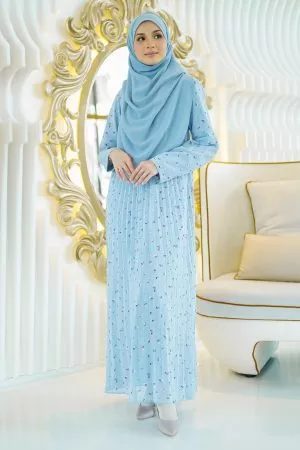 Dress Pleated Asieka - Sapphire Blue