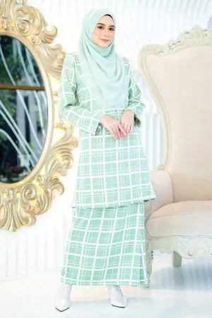 Baju Kurung Pahang Aliza - Seafoam Green