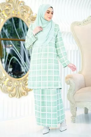 Baju Kurung Pahang Aliza - Seafoam Green
