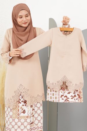 Baju Kebarung Lasercut Azeera Kids - Sandy Tofee