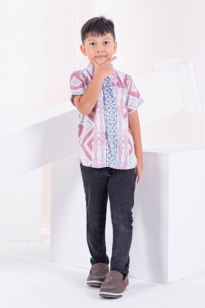 Baju Kemeja Short Sleeves Arjuna Kids - Orchid Pink