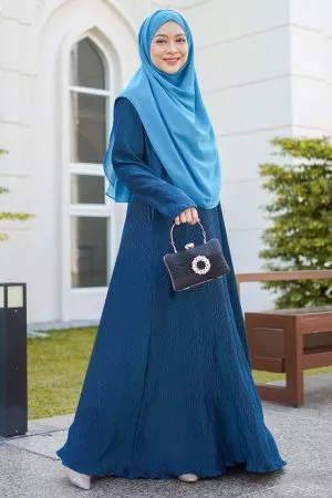 Abaya Pleated Ulyana - Prussian Blue