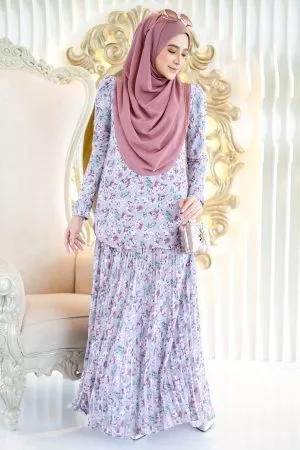 Baju Kurung Pleated Adena - Lilac