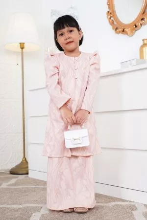 Baju Kurung Moden Asyifa Kids - Ballet Pink