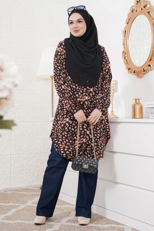 Blouse Nazuha - Blackie Leopard