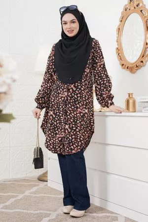 Blouse Nazuha - Blackie Leopard