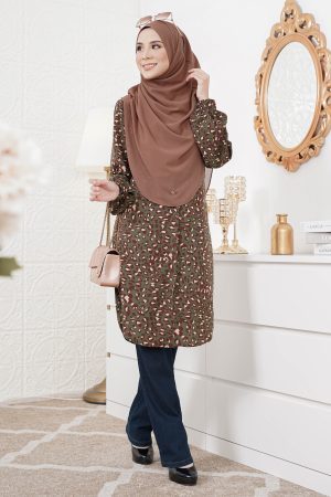 Blouse Nazuha - Moss Leopard